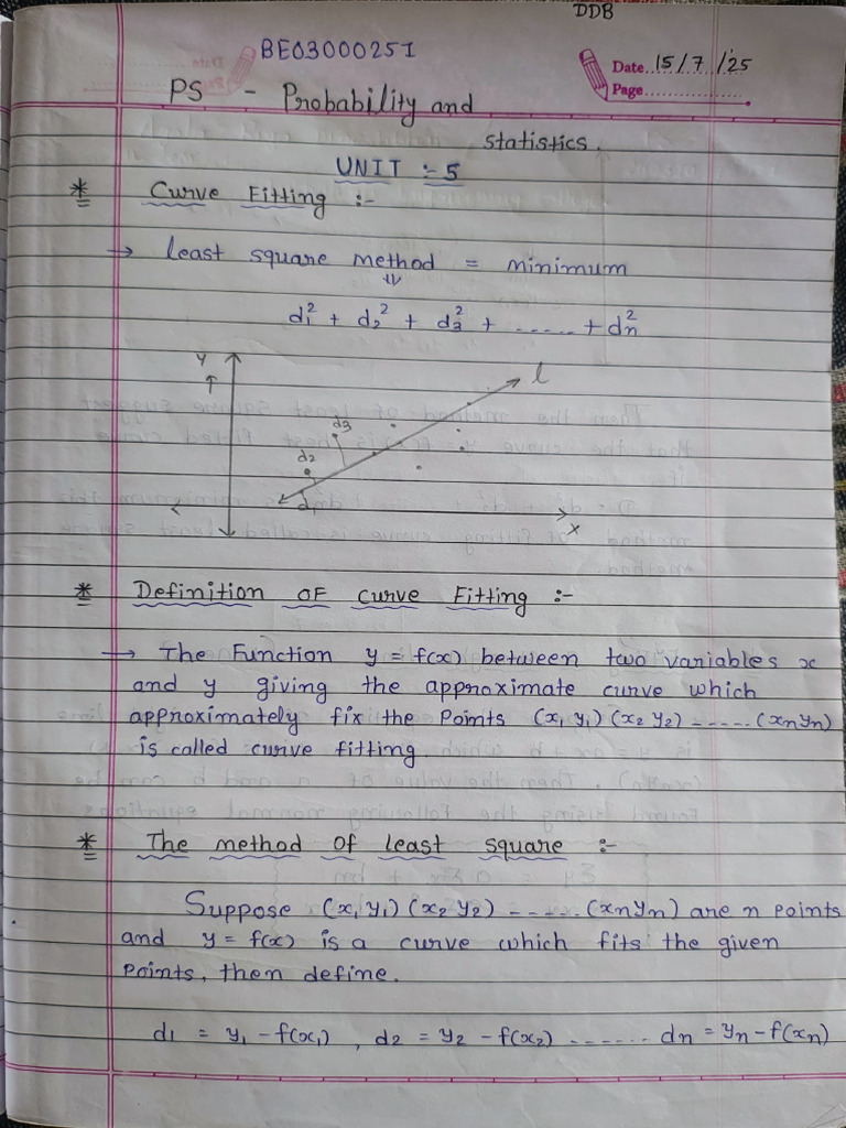 Ps Unit 5 Curve Fitting | PDF