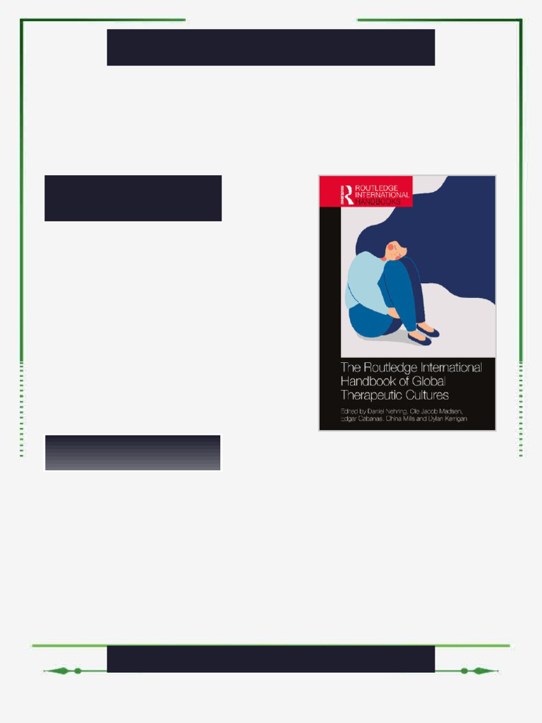 The Routledge International Handbook of Global Therapeutic Cultures 1st ...