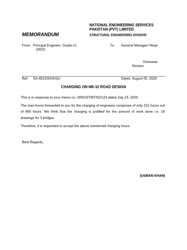 NR-32 Road Design Engineer Hours Justification | PDF