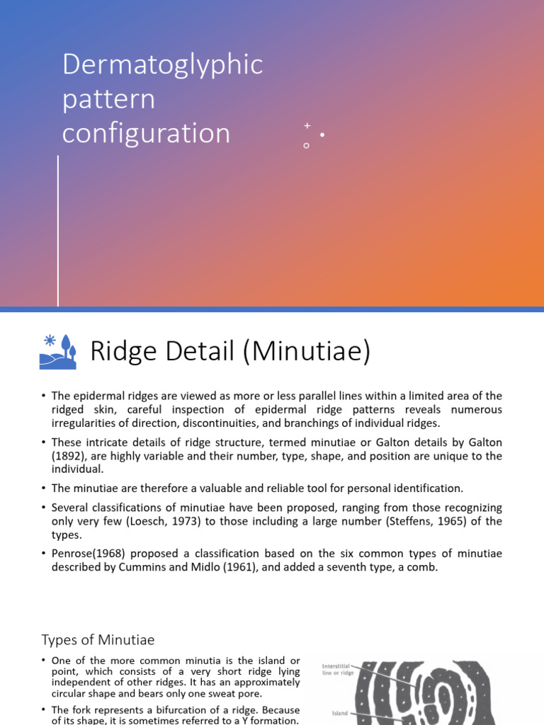 Dermatoglyphic Pattern Configuration n | PDF | Fingerprint | Finger