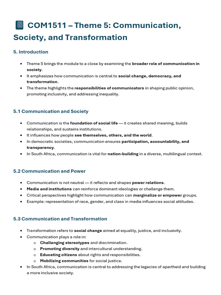 UNIT 5, Com11, 075146 PDF Communication Democracy