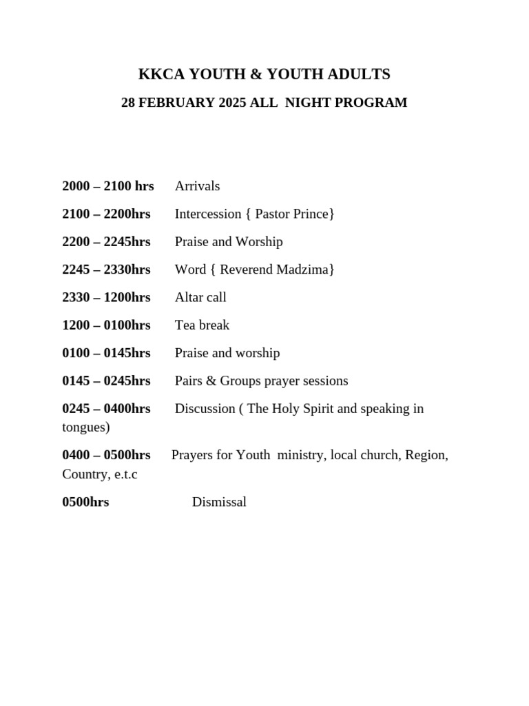 All Night Program | PDF