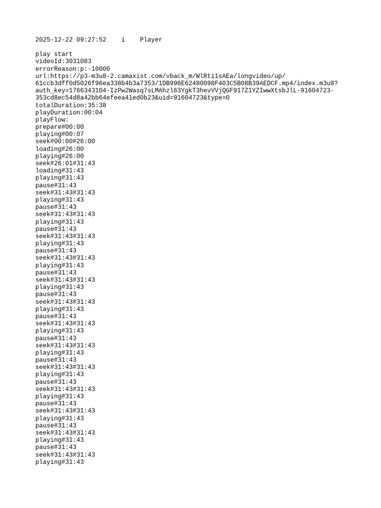 Video Playback Error Analysis | PDF