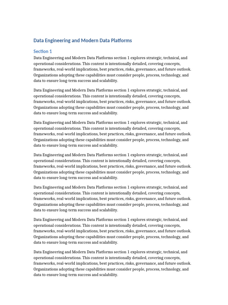 4 Data Engineering and Modern Data Platforms | PDF | Scalability ...
