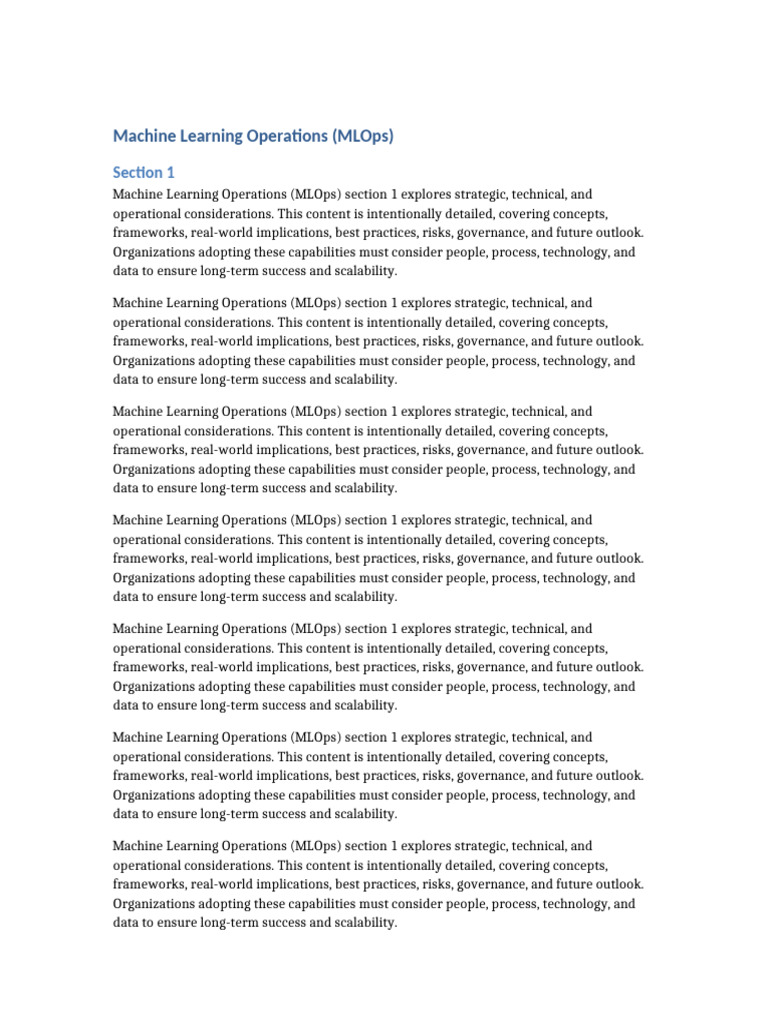 5 Machine Learning Operations (MLOps) | PDF | Scalability | Machine ...