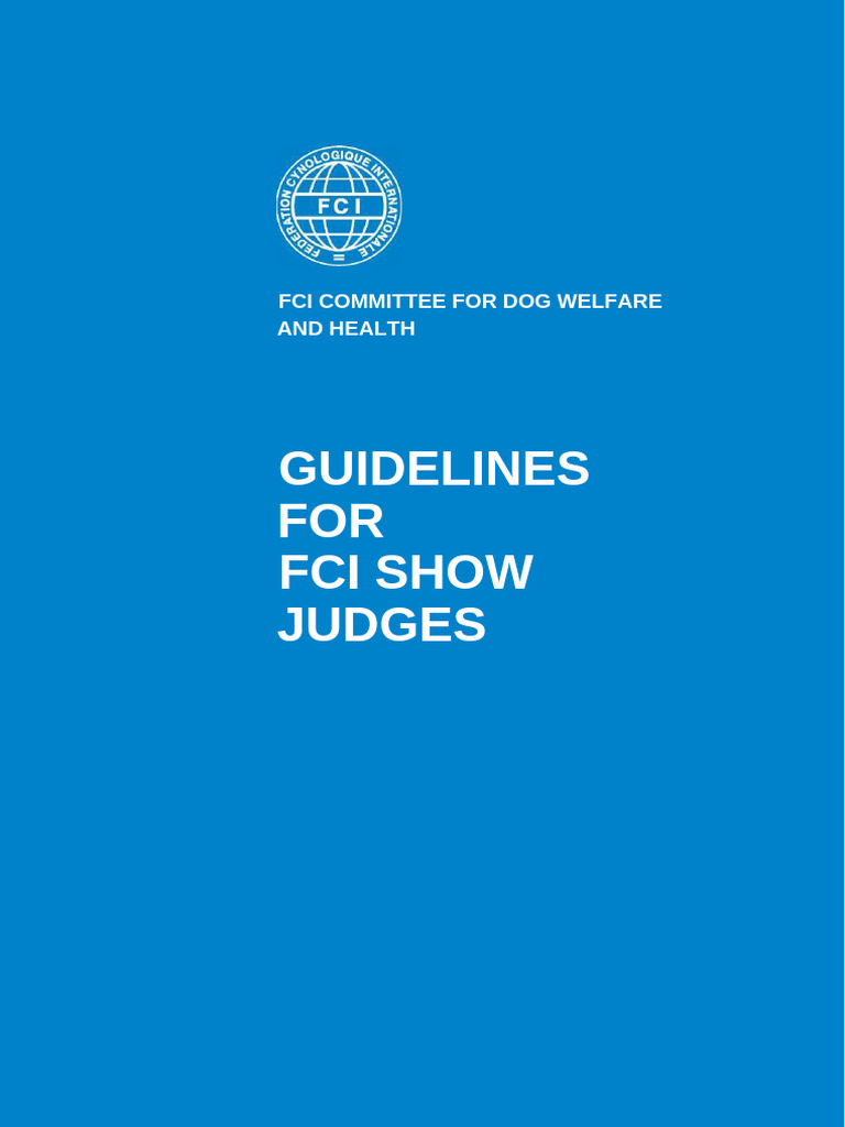 FCI Dog Show Judges' Welfare Guidelines | PDF | Dogs
