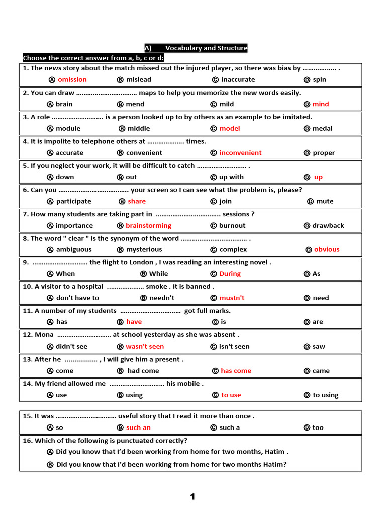 Vocabulary and Reading Comprehension Test | PDF | Pollution | Air Pollution