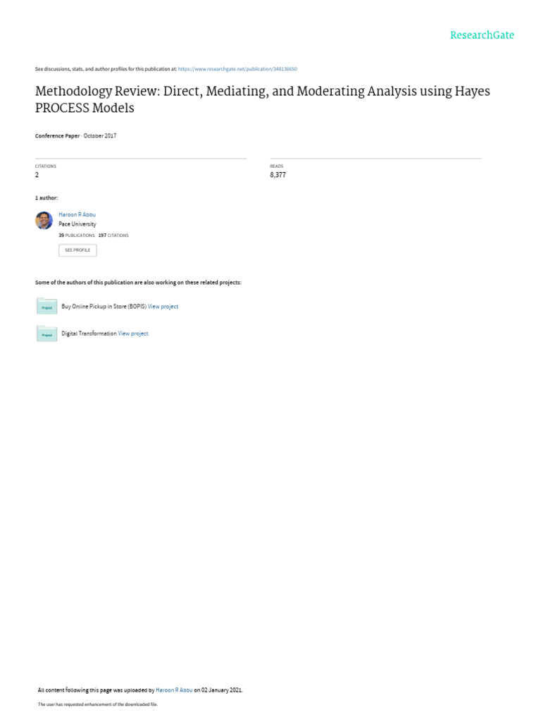 Hayes PROCESS Models in Research Analysis | PDF | Bootstrapping ...