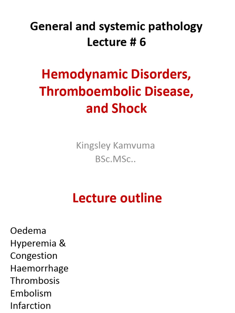 Hemodynamic Disorders and Shock Overview | PDF | Thrombus | Thrombosis