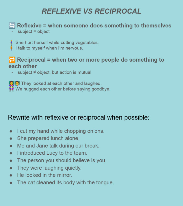 Reflexive vs. Reciprocal Actions Explained | PDF