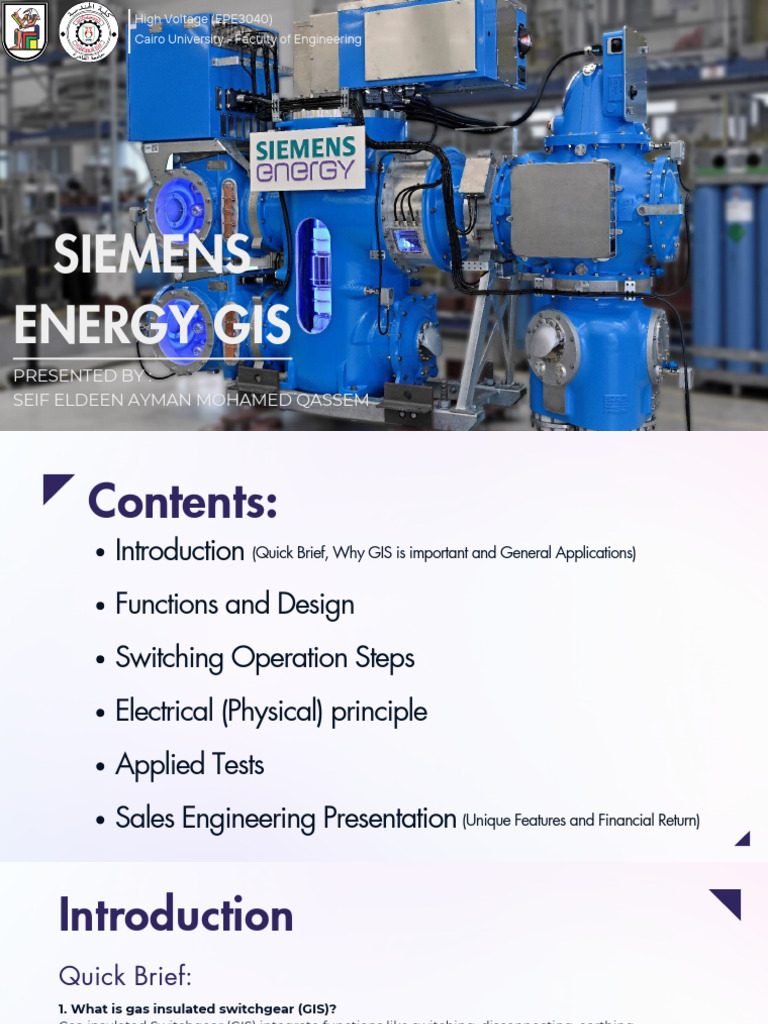 Siemens Gas Insulated Switchgear Overview | PDF | Switch | Electric Arc