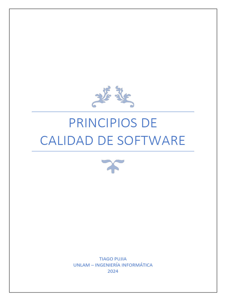 Principios de Calidad de Software 2024 | PDF | Calidad (comercial ...