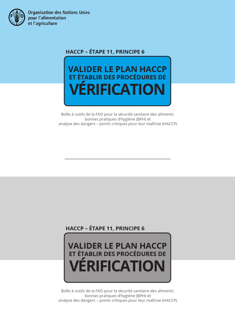 Validation et vérification du plan HACCP | PDF