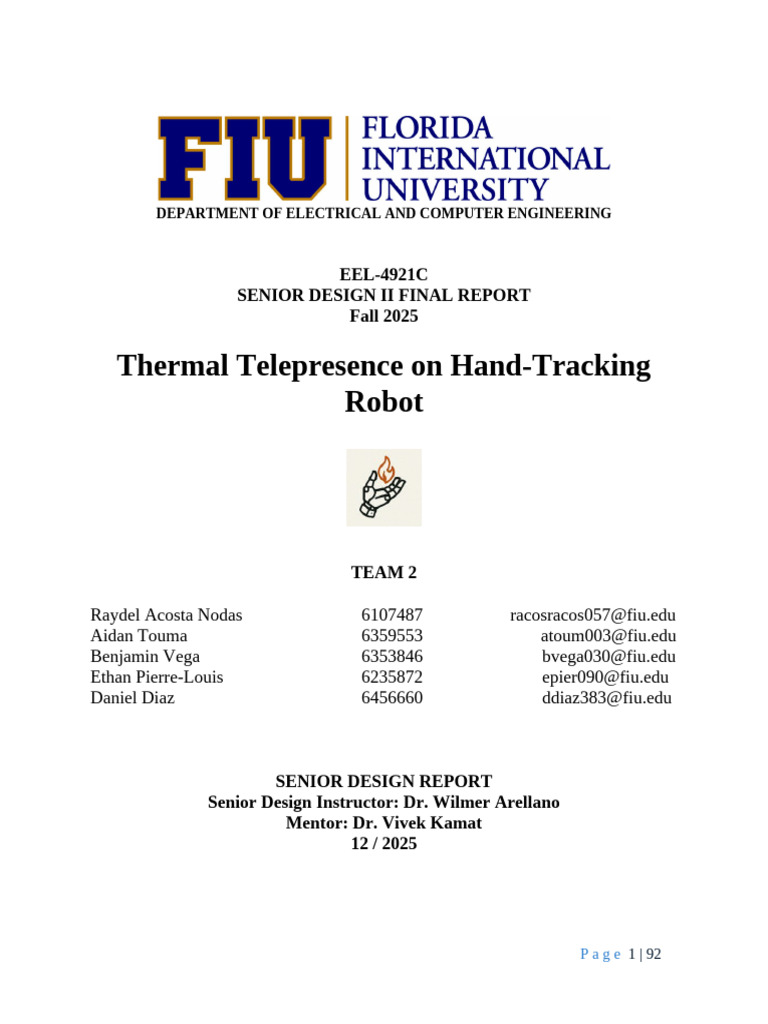 Senior Design 2 Team 2 Final Report - Benjamin Vega | PDF | Usability ...