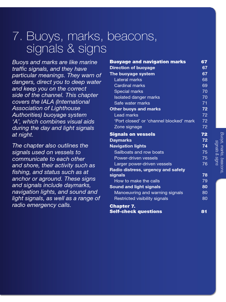 SA Boating Safety Handbook 2024 11 Ch7 Buoys Marks Beacons Signals ...