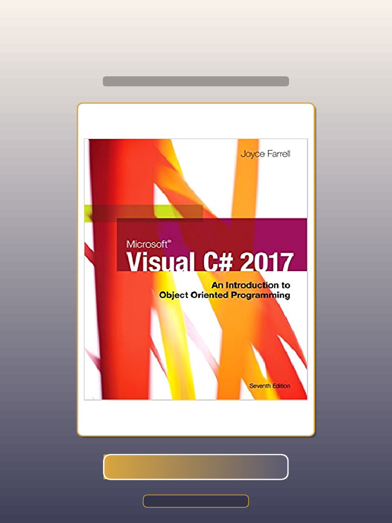 Microsoft Visual C an Introduction to ObjectOriented Programming 7th ...