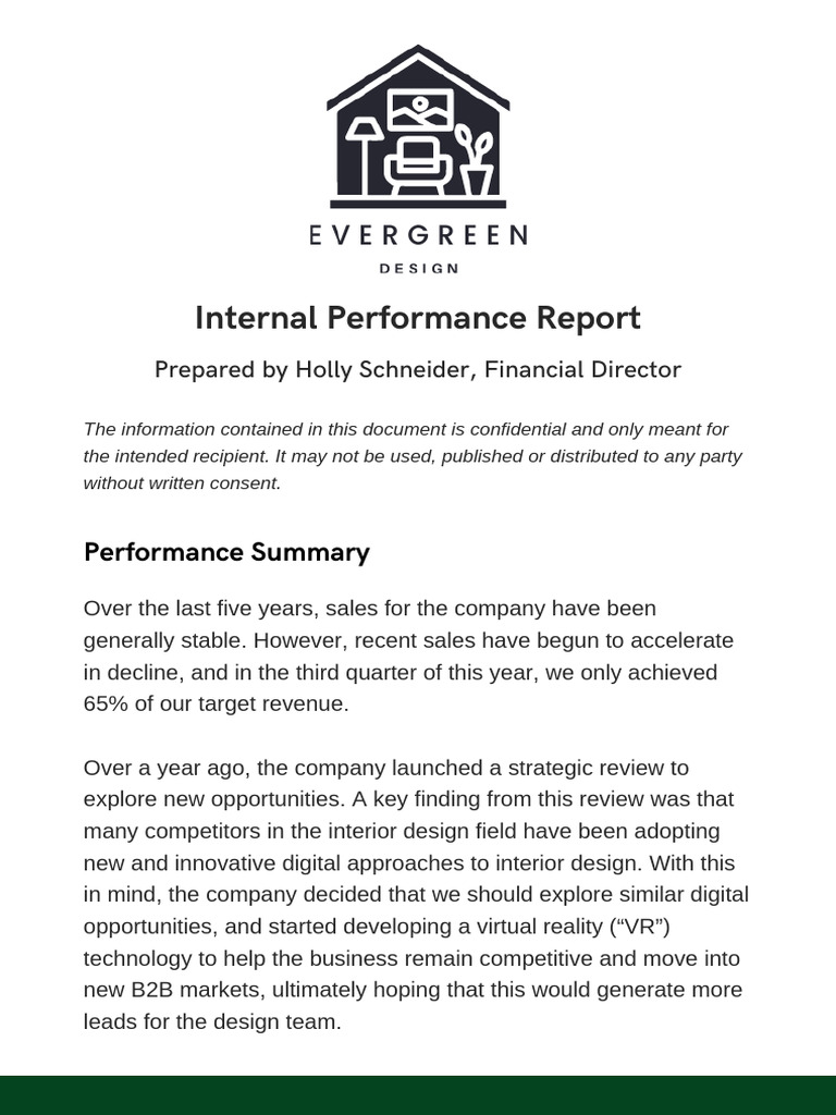 Internal Performance Report - ACC-20221004 | PDF