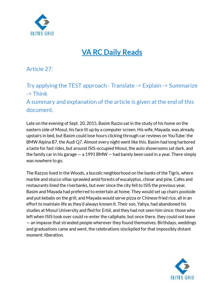 Basim Razzo's Life Under ISIS Airstrike | PDF | Iraq