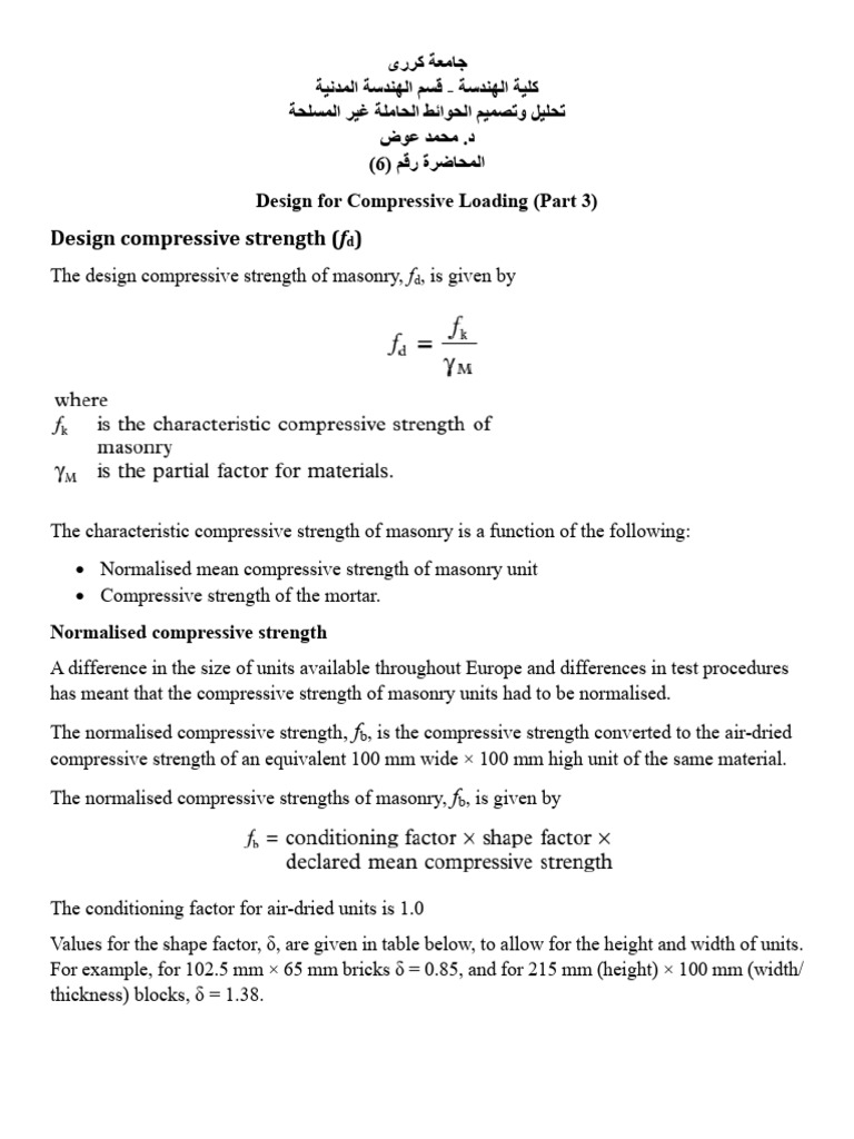 Compressive Strength of Unreinforced Masonry | PDF | Masonry | Brick
