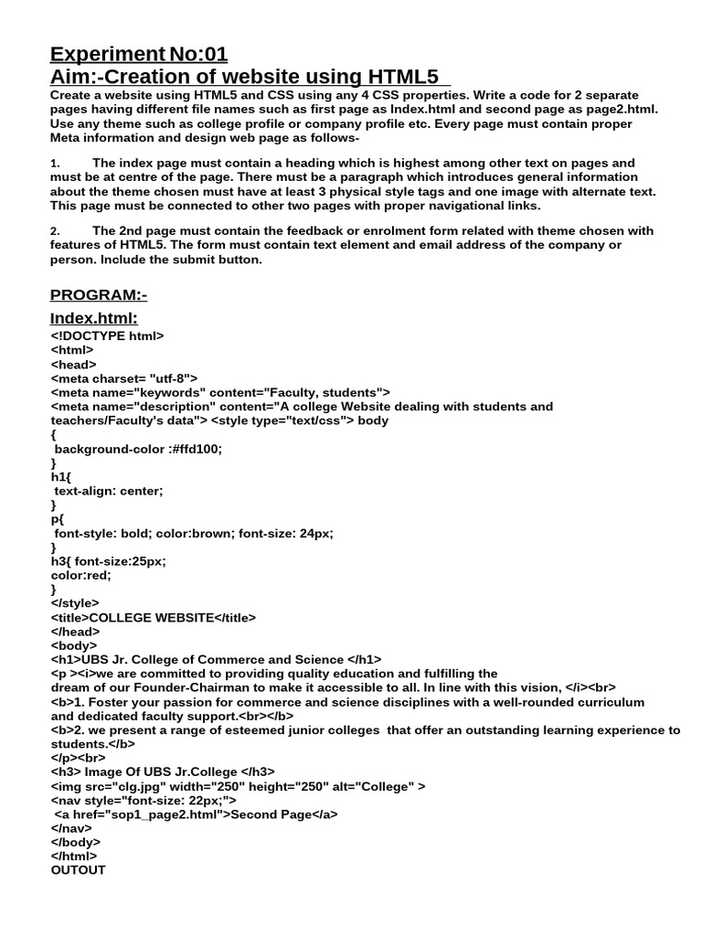 HTML5 and CSS Webpage Creation Guide | PDF | Debits And Credits | Taxes