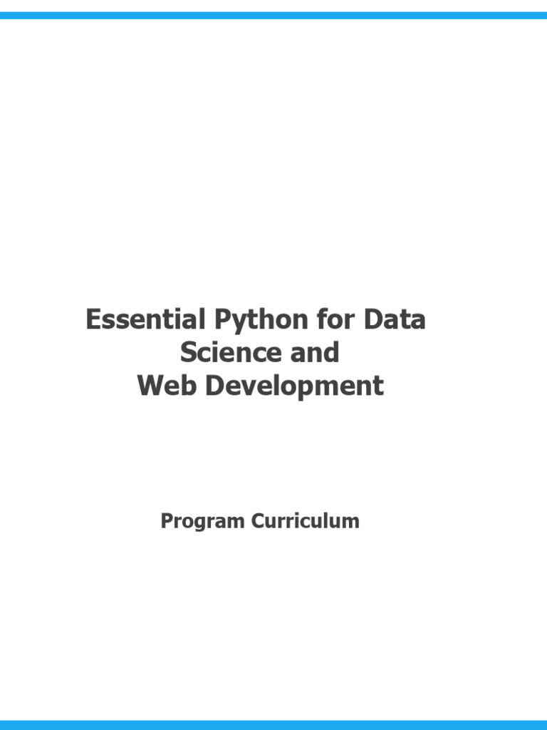 Edyoda: Essential Python For Data Science and Web Development | PDF ...