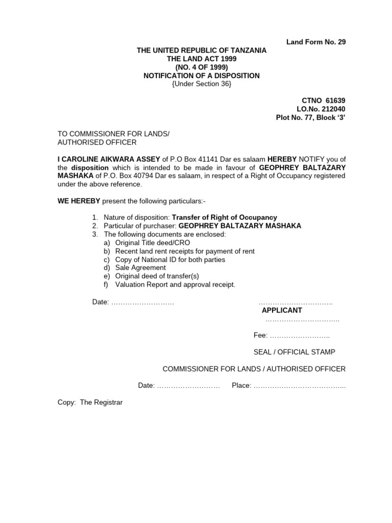 Land Transfer Forms | PDF