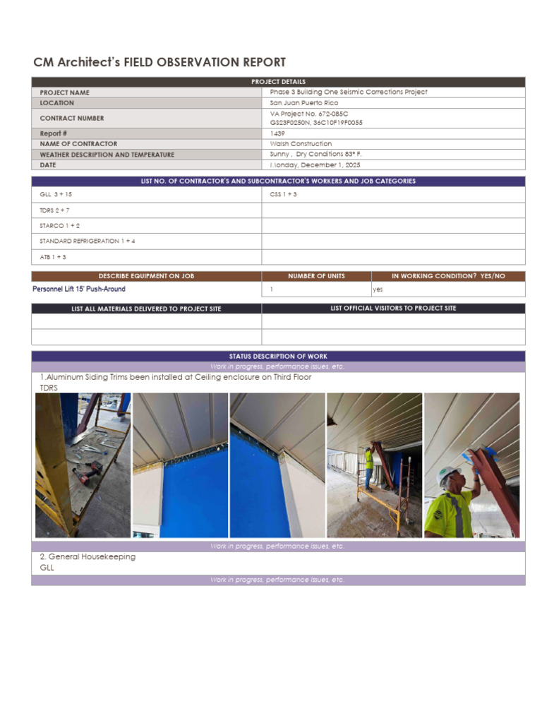 Field Observation Report: Seismic Project | PDF | Building Engineering