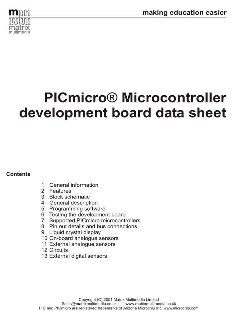 PICmicro Development Board Overview | PDF | Microcontroller | Computer ...