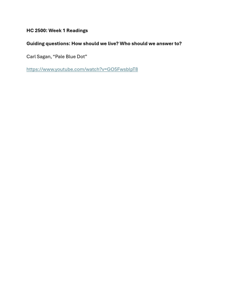 HC 2500 Week 1 Reading Packet | PDF