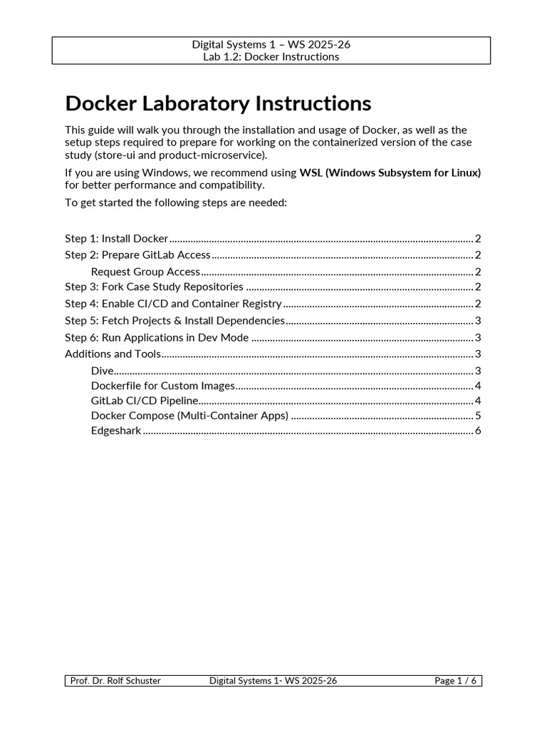 Docker Setup Guide for Digital Systems Lab | PDF | Operating System ...