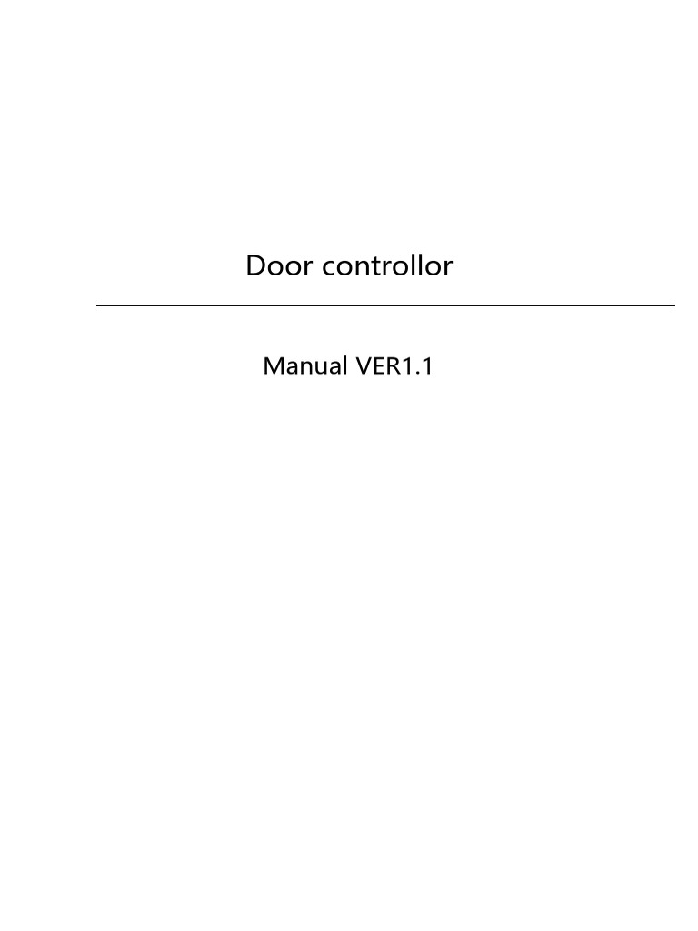 Door Controller Manual Version 1.1 | PDF | Acceleration | Parameter ...