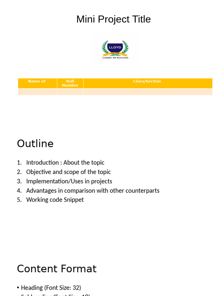 Mini Project Structure and Guidelines | PDF