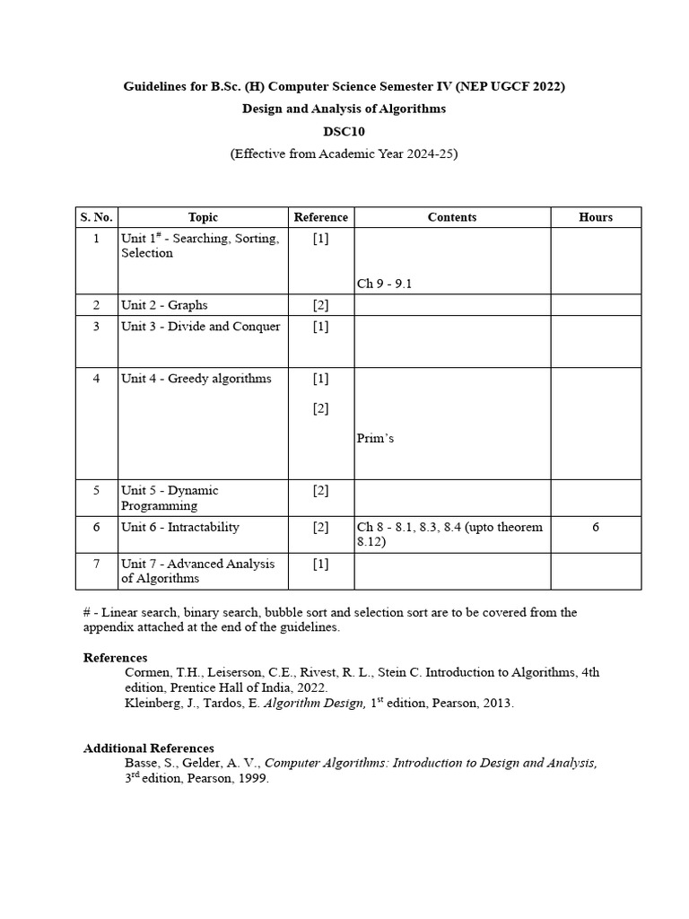 B.Sc. Computer Science: Algorithms Guide | PDF | Matrix (Mathematics ...