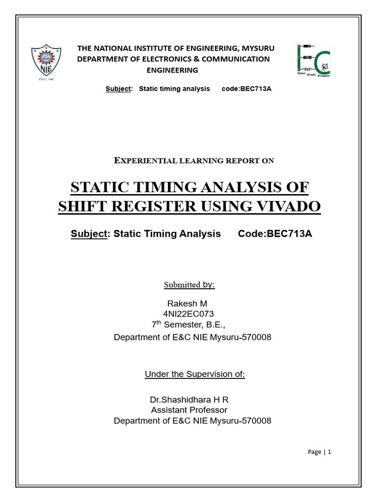 Static Timing Analysis of Shift Register | PDF | Field Programmable ...