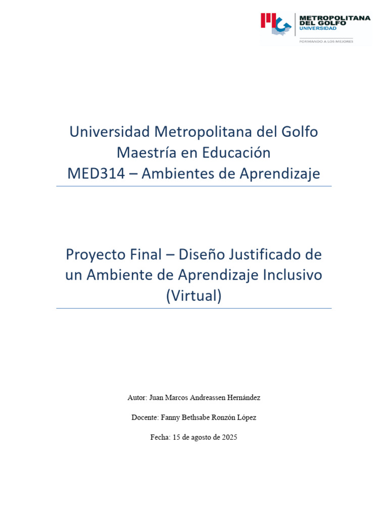 Entrega Final Proyecto Ambiente Inclusivo | PDF | Aprendizaje | Cognición