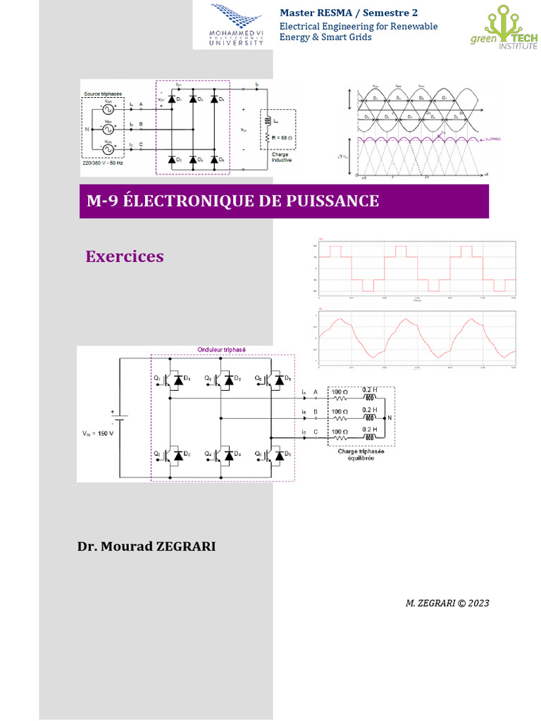 Exercices en Électronique de Puissance | PDF | Onduleur | Électronique ...