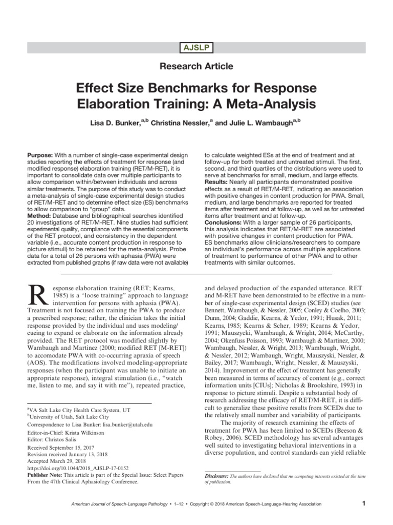 Meta-Analysis of RET/M-RET Effect Sizes | PDF | Effect Size | Meta Analysis