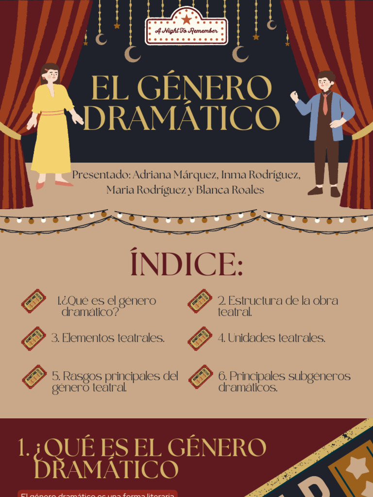 El Género Dramático Powerpoint | PDF | Teatro | Trama (narrativa)
