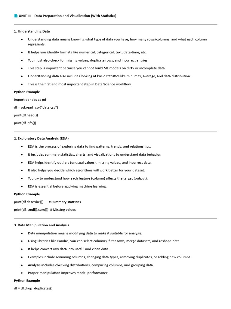 Data Preparation & Visualization Guide | PDF | Variance | Mode (Statistics)