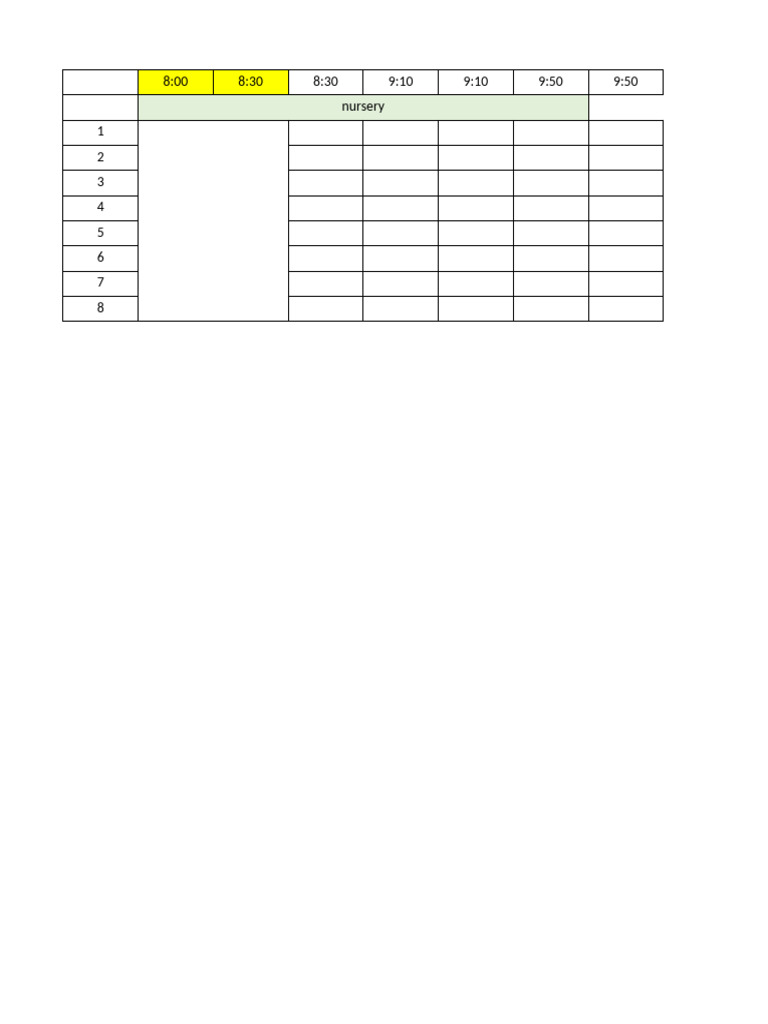 Nursery Daily Schedule Overview | PDF