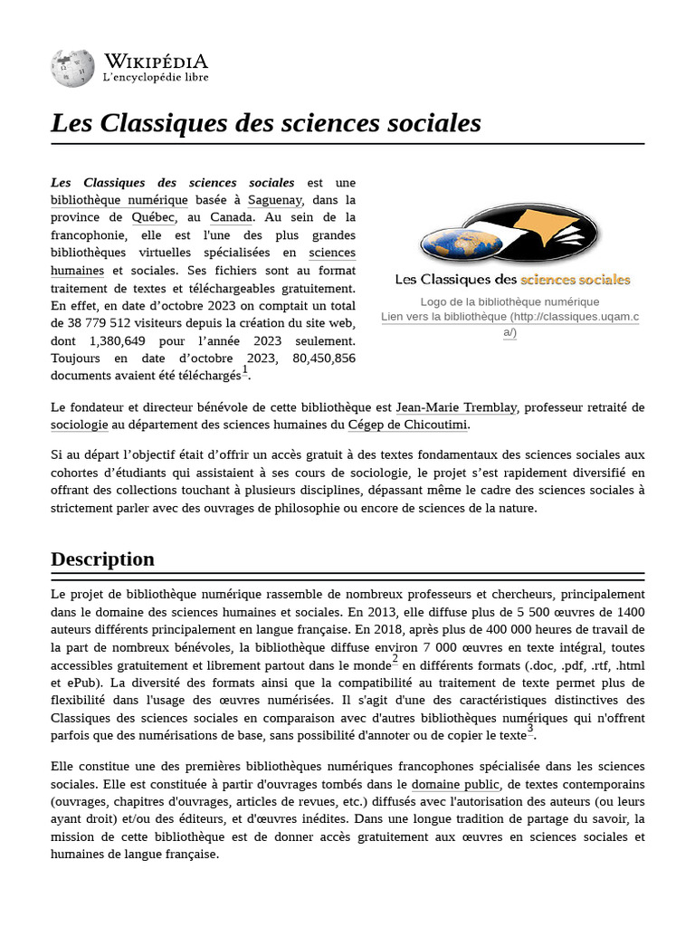 Bibliothèque numérique en sciences sociales | PDF