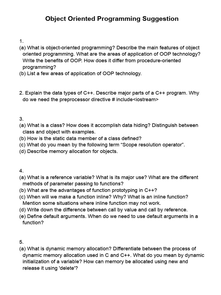Comprehensive Guide to Object-Oriented Programming | PDF | Inheritance ...