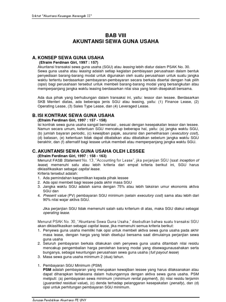 12 Contoh Soal Leasing Akuntansi Keuangan Menengah Kumpulan Contoh Soal