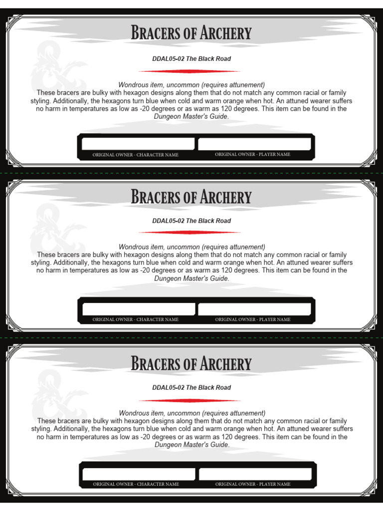 Bracers of Archery Item Guide | PDF | Gary Gygax Games | D20 System