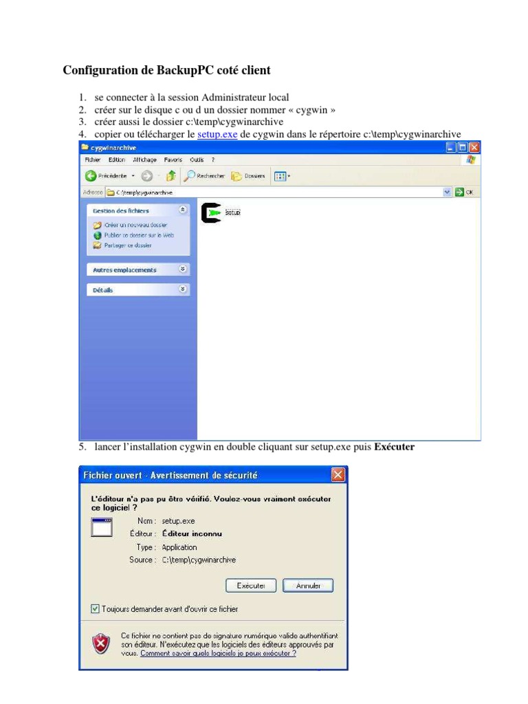 Configuration de BackupPC sous Windows | PDF | Technologie de système d ...