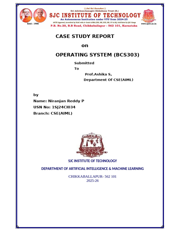 BCS303 Operating System Case Study | PDF