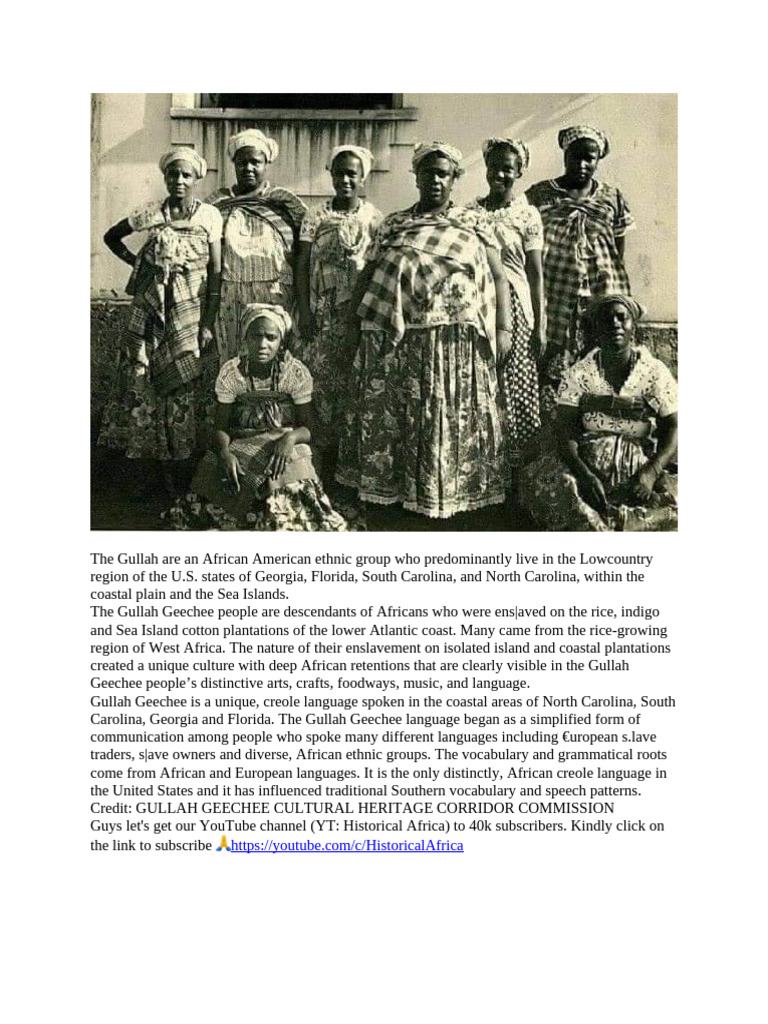 The Gullah Are an African American Ethnic Group | PDF