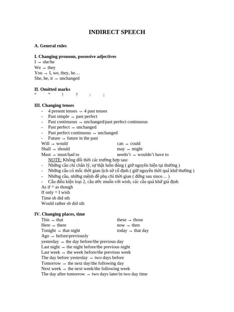 Indirect Speech Rules and Examples | PDF | Language Mechanics | Grammar