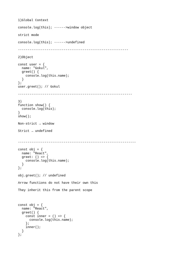 Understanding 'this' in JavaScript | PDF