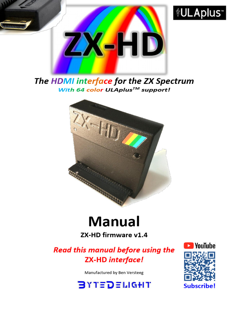 ZX-HD HDMI Interface for ZX Spectrum | PDF | Hdmi | Video